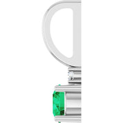Sterling Silver Natural Emerald & .015 CT Natural Diamond Charm/Pendant