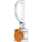 Sterling Silver Natural Citrine & .015 CT Natural Diamond Charm/Pendant