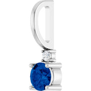 Sterling Silver Natural Blue Sapphire & .015 CT Natural Diamond Charm/Pendant