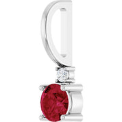 Sterling Silver Natural Ruby & .015 CT Natural Diamond Charm/Pendant