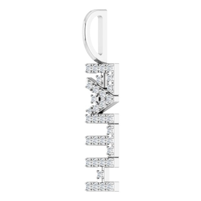 Platinum 1/8 CTW Natural Diamond "Faith" Charm/Pendant