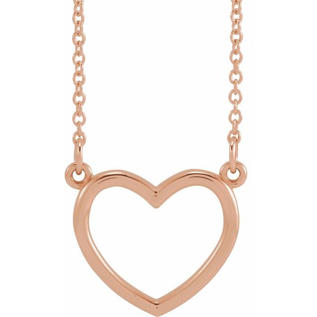 14K Rose Heart 16" Necklace