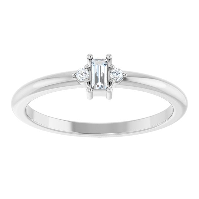 Platinum .08 CTW Natural Diamond Stackable Ring