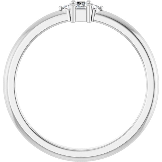 Platinum .08 CTW Natural Diamond Stackable Ring