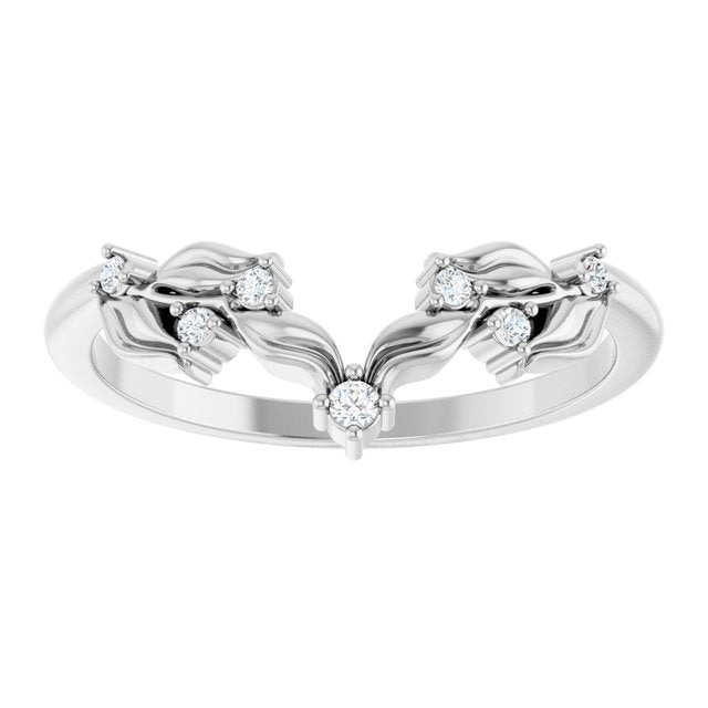 14K White .05 CTW Lab-Grown Diamond Anniversary Band