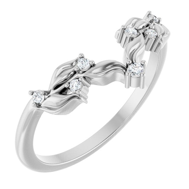 14K White .05 CTW Lab-Grown Diamond Anniversary Band