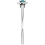 Sterling Silver Lab-Grown Alexandrite Solitaire Rope Ring