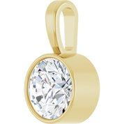 14K Yellow 9/10 CT Natural Diamond Bezel-Set Solitaire Pendant