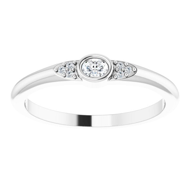 Platinum .07 CTW Natural Diamond Stackable Ring