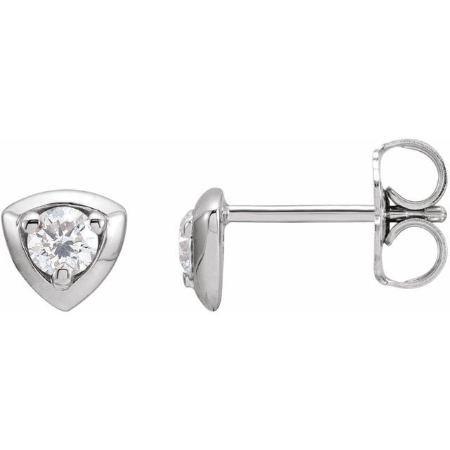 14K White Natural Diamond Geometric Earrings - 1/5 CTW by YourBrand