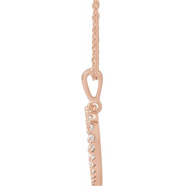 14K Rose 1/5 CTW Natural Diamond Heart 18" Necklace
