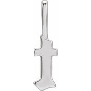 14K White Gothic Initial T Charm/Pendant