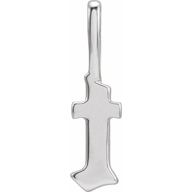 14K White Gothic Initial T Charm/Pendant