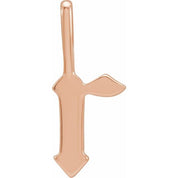 14K Rose Gothic Initial R Charm/Pendant