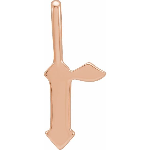 14K Rose Gothic Initial R Charm/Pendant