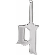 14K White Gothic Initial Q Charm/Pendant