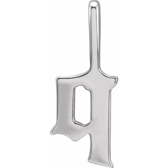 14K White Gothic Initial Q Charm/Pendant
