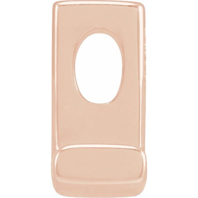 14K Rose Block Initial L Slide Pendant