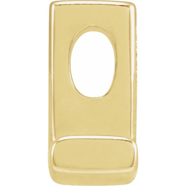 14K Yellow Block Initial L Slide Pendant