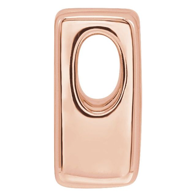 14K Rose Block Initial H Slide Pendant