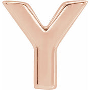 14K Rose Block Initial Y Slide Pendant