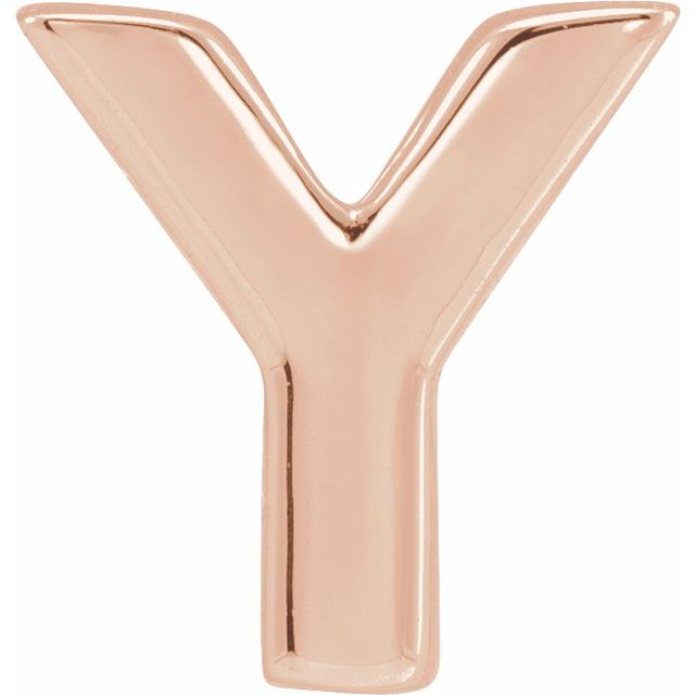 14K Rose Block Initial Y Slide Pendant
