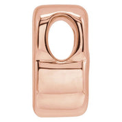 14K Rose Block Initial B Slide Pendant