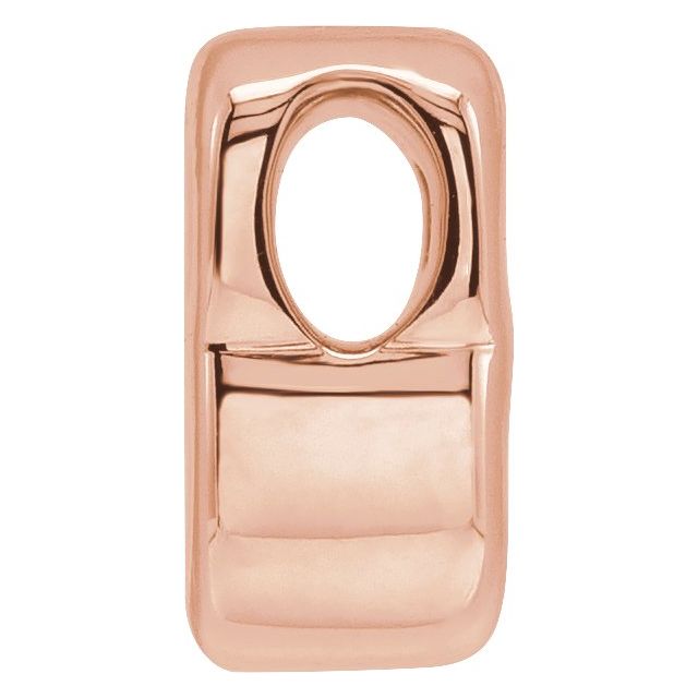 14K Rose Block Initial B Slide Pendant