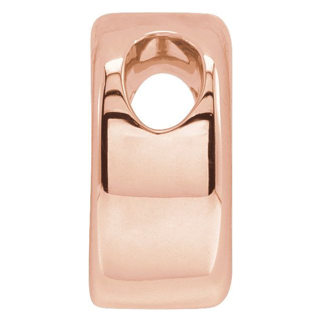 14K Rose Block Initial D Slide Pendant