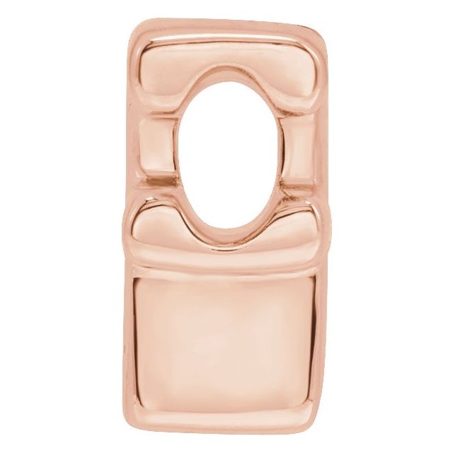 14K Rose Block Initial F Slide Pendant