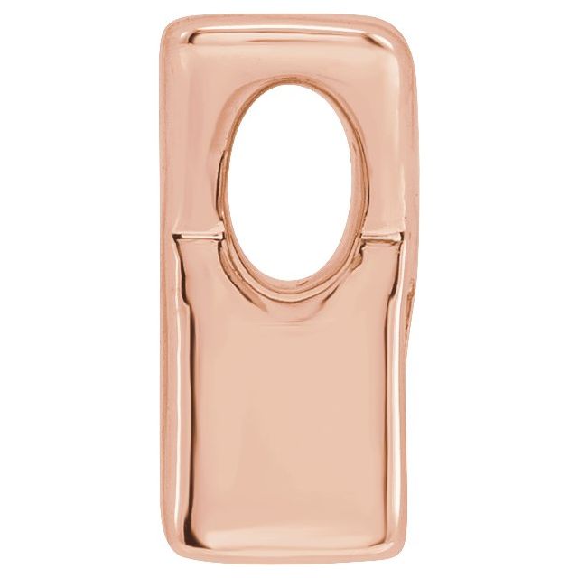 14K Rose Block Initial K Slide Pendant