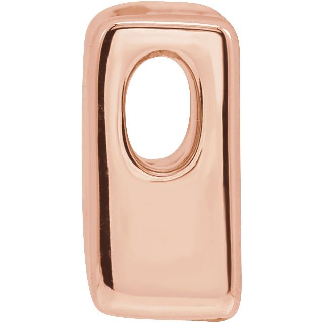 14K Rose Block Initial N Slide Pendant