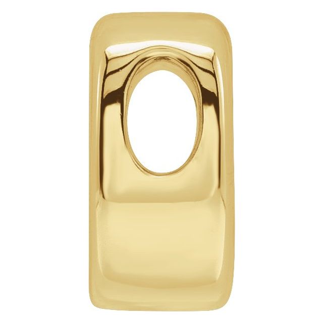 14K Yellow Block Initial O Slide Pendant