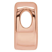 14K Rose Block Initial O Slide Pendant