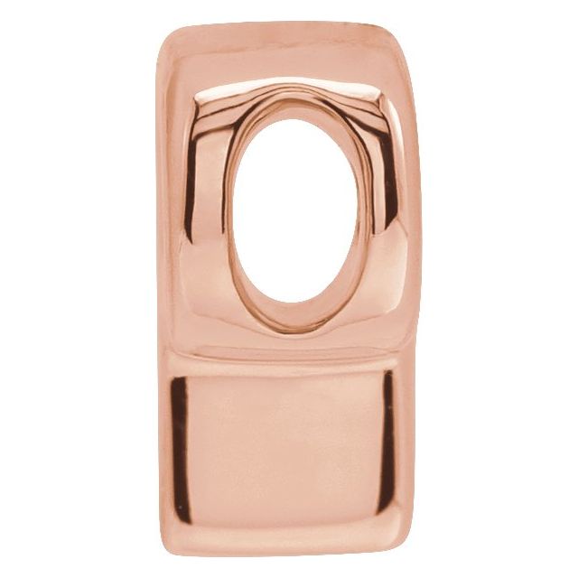 14K Rose Block Initial P Slide Pendant