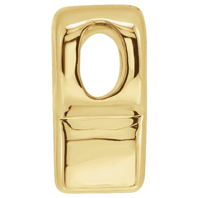 14K Yellow Block Initial R Slide Pendant