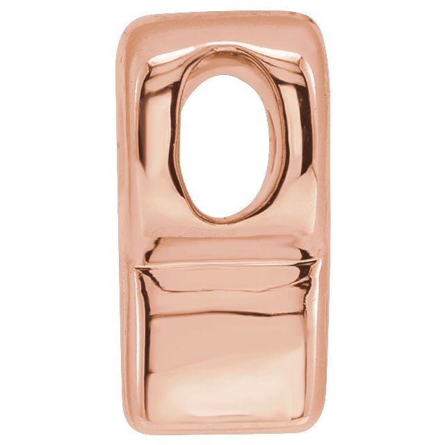 14K Rose Block Initial R Slide Pendant