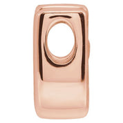 14K Rose Block Initial U Slide Pendant