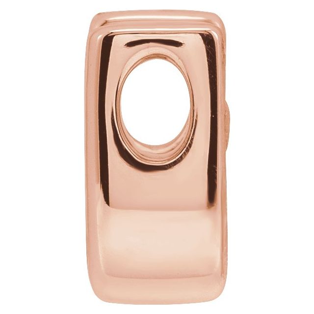 14K Rose Block Initial U Slide Pendant