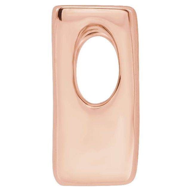 14K Rose Block Initial V Slide Pendant