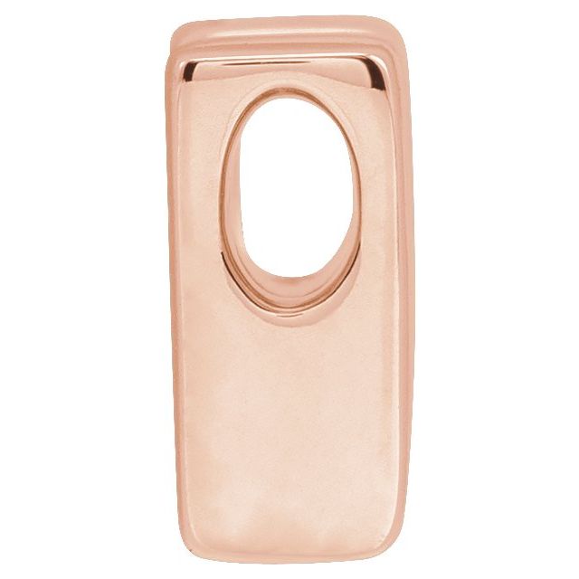 14K Rose Block Initial W Slide Pendant