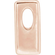 14K Rose Block Initial M Slide Pendant