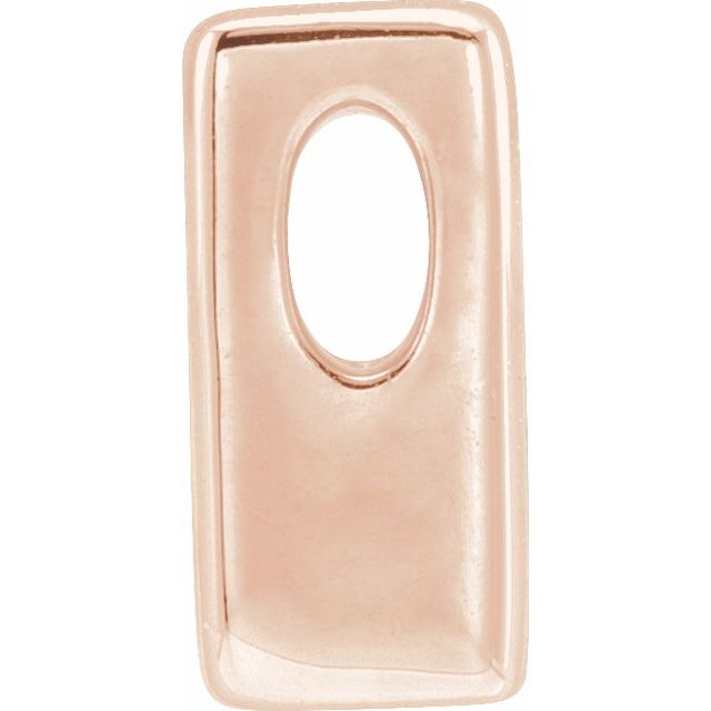 14K Rose Block Initial M Slide Pendant