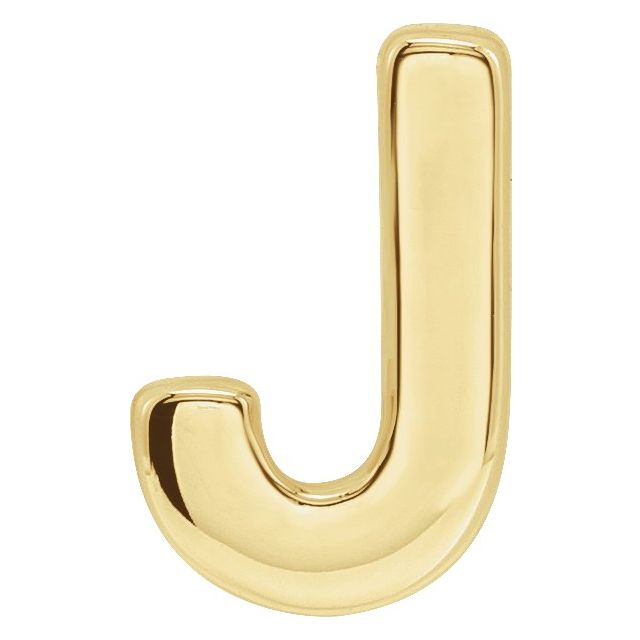 14K Yellow Block Initial J Slide Pendant