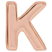 14K Rose Block Initial K Slide Pendant