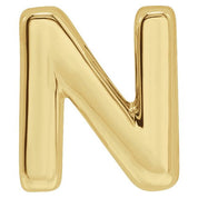 14K Yellow Block Initial N Slide Pendant