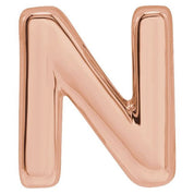 14K Rose Block Initial N Slide Pendant