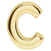 14K Yellow Block Initial C Slide Pendant