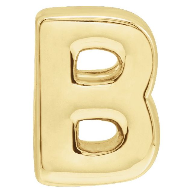 14K Yellow Block Initial B Slide Pendant