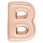 14K Rose Block Initial B Slide Pendant